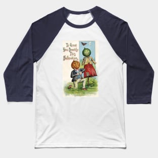 Charming Pumpkin Couple Have a Romantic Date Baseball T-Shirt